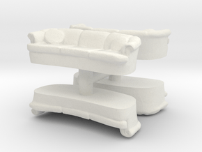 Sofa (4 pieces) 1/87 in White Natural Versatile Plastic