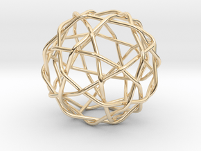 Knotty fullerene in 14k Gold Plated Brass