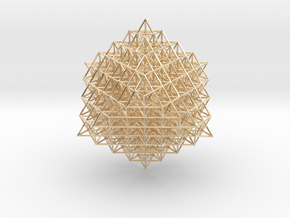 512 Tetrahedron Grid in 14K Yellow Gold