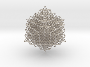 512 Tetrahedron Grid in Rhodium Plated Brass