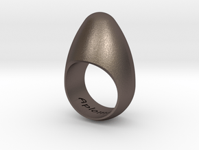 Egg Ring Size 7 in Polished Bronzed Silver Steel