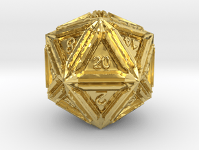 Dice: D20 edition1 in Polished Brass