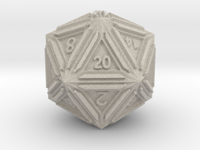 Dice: D20 edition1 in Natural Sandstone