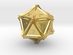 Dice: D20 edition2 in Polished Brass