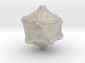 Dice: D20 edition2 in Natural Sandstone