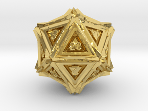 Dice: D20 edition 3 in Polished Brass