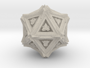 Dice: D20 edition 3 in Natural Sandstone