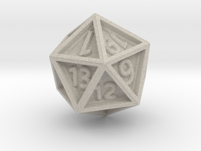 Dice: D20 edition 4 in Natural Sandstone