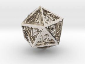 Dice: D20 edition 4 in Rhodium Plated Brass