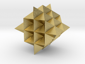 64 sided tetrahedron grid in Natural Brass