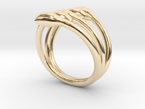 Crossed seeds ring in 14K Yellow Gold