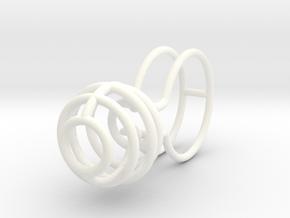 BALL RING - SIZE 8 in White Processed Versatile Plastic