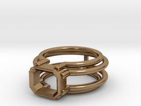 EMPTY RING - SIZE 8 in Natural Brass