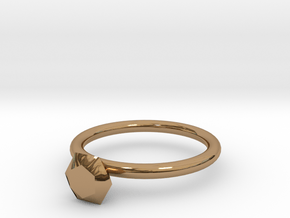 diamond ring in Polished Brass
