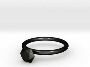 diamond ring in Matte Black Steel