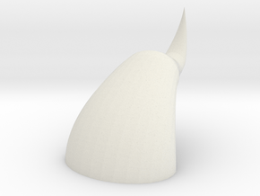 Beast Horn in White Natural Versatile Plastic
