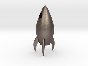 Rocket pendant in Polished Bronzed-Silver Steel