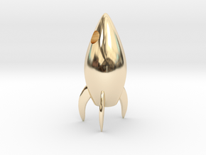 Rocket pendant in 14k Gold Plated Brass