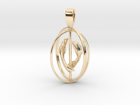 Pisces Birthsign pendant  in 14K Yellow Gold