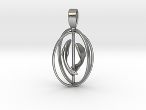 Pisces Birthsign pendant  in Natural Silver
