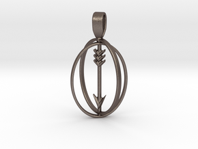 Sagittarius Birthsign Pendant in Polished Bronzed Silver Steel