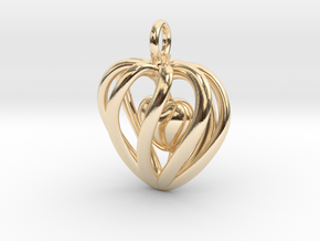 Heart Cage Pendant - Small, No Arrow in 14K Yellow Gold