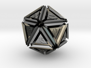 Dice: D20 edition 5 in Fine Detail Polished Silver