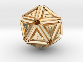 Dice: D20 edition 5 in 14k Gold Plated Brass