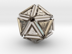 Dice: D20 edition 5 in Rhodium Plated Brass