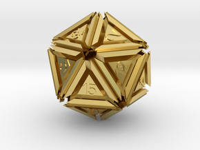 Dice: D20 edition 5 in Polished Brass