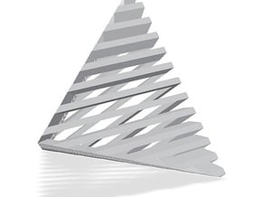 Striped tetrahedron no. 2 in Tan Fine Detail Plastic