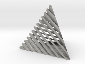 Striped tetrahedron no. 2 in Aluminum