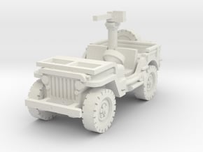 Jeep Willys 30 cal (window down) 1/87 in White Natural Versatile Plastic