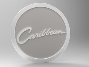 Caribbean Logo in Polished Bronzed Silver Steel