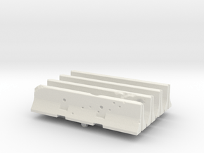 Jersey barrier (x4) 1/87 in White Natural Versatile Plastic