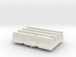 Jersey barrier (x4) 1/76 in White Natural Versatile Plastic