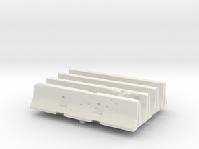 Jersey barrier (x4) 1/56 in White Natural Versatile Plastic