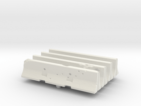 Jersey barrier (x4) 1/48 in White Natural Versatile Plastic