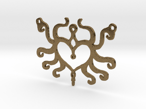 :Heart Tentacle: Pendant in Natural Bronze