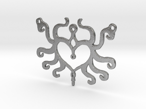 :Heart Tentacle: Pendant in Natural Silver