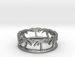 Palm Tree Ring in Natural Silver: 5 / 49