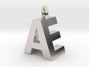 AE Pendant top in Rhodium Plated Brass