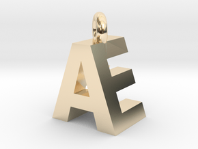 AE Pendant top in 14k Gold Plated Brass