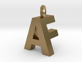 AF pendant top in Polished Gold Steel