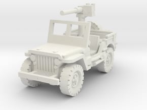 Jeep Willys 50 cal (window up) 1/87 in White Natural Versatile Plastic
