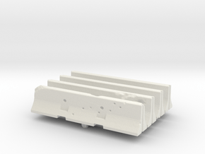 Jersey barrier (x4) 1/43 in White Natural Versatile Plastic