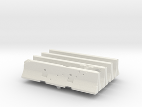 Jersey barrier (x4) 1/120 in White Natural Versatile Plastic