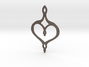 :Perfect Valentine: Pendant in Polished Bronzed Silver Steel