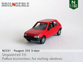 Peugeot 205 3-Türer (N 1:160) in Smooth Fine Detail Plastic