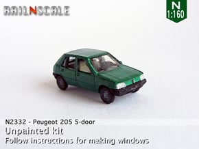 Peugeot 205 5-Türer (N 1:160) in Smooth Fine Detail Plastic